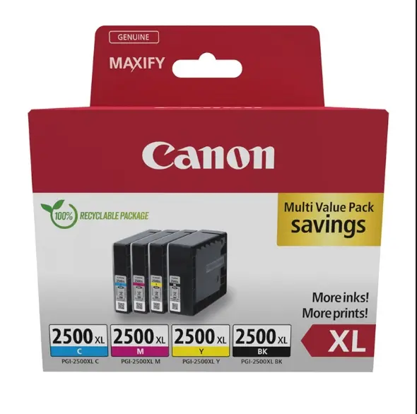 PACK CANON 2500XL BK/C/M/Y